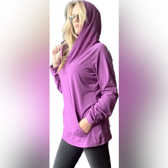 Puma, Large, Cotton blend, hooded kangaroo purple shirt - Picture 3 of 10